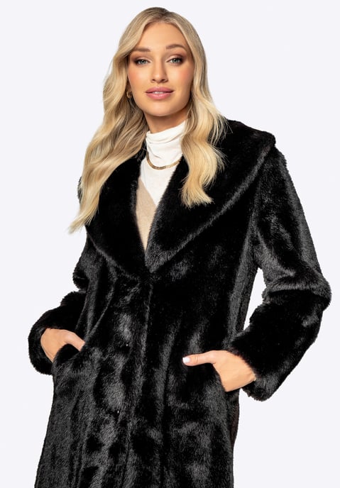 Wittchen Damen-Kunstpelzmantel, klassisch schwarz, Polyester - Image 6