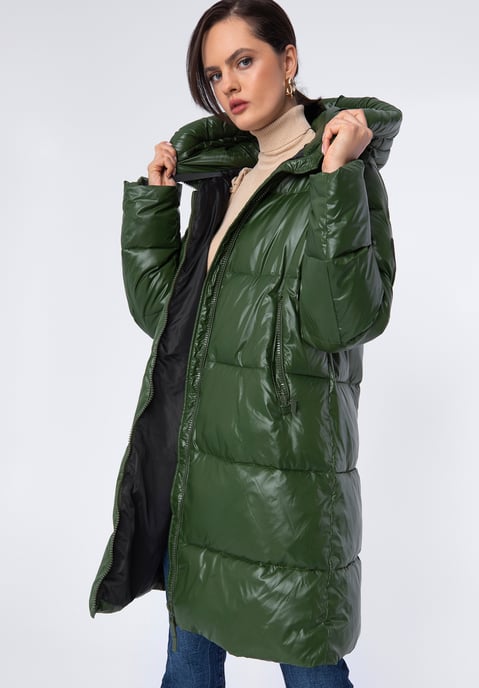 Wittchen Damen Oversize-Steppmantel Grün Nylon - Image 2