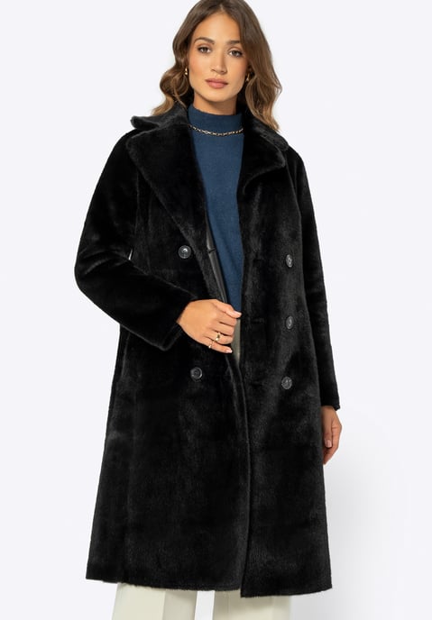 Wittchen Damenmantel mit Bindeband, doppelseitig, schwarz, Polyester - Image 4