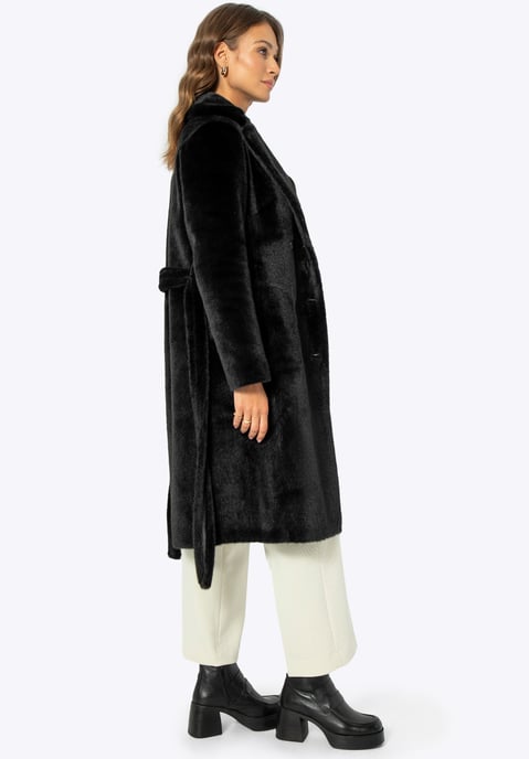 Wittchen Damenmantel mit Bindeband, doppelseitig, schwarz, Polyester - Image 5