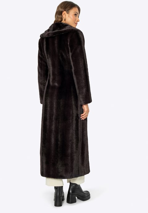 Wittchen Damen-Kunstpelzmantel, klassisch dunkelbraun, Polyester - Image 5