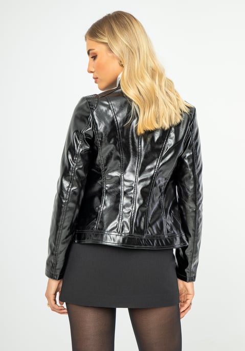 Wittchen Damenjacke aus schwarzem und silbernem Öko-Leder - Image 3