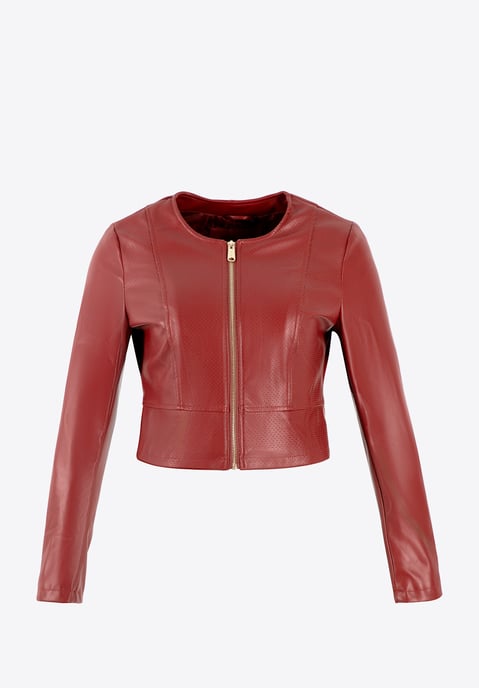 Wittchen Damenjacke mit Perforationen, rot, aus Öko-Leder - Image 5