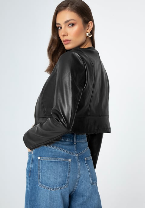 Wittchen Damenjacke mit Perforationen aus schwarzem Kunstleder - Image 4