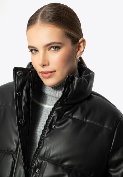 Wittchen Damen-PUFFjacke aus schwarzem Kunstleder - Image 3