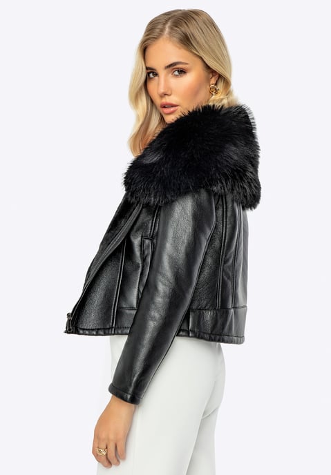 Wittchen Damen kurze schwarze Öko-Lederjacke - Image 2