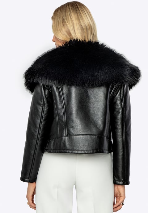 Wittchen Damen kurze schwarze Öko-Lederjacke - Image 3