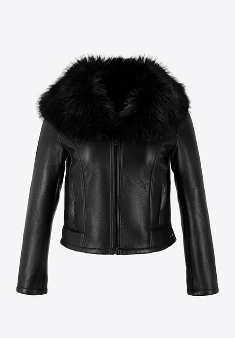 Wittchen Damen kurze schwarze Öko-Lederjacke - Image 5