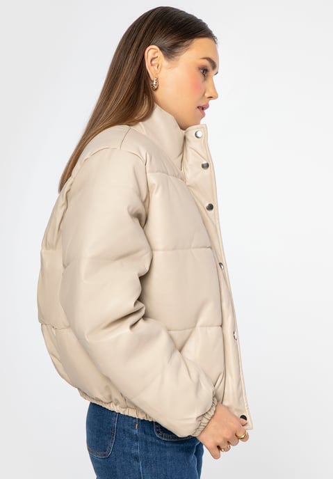 Wittchen Damen-PUFFjacke aus Kunstleder, hellbeige - Image 2