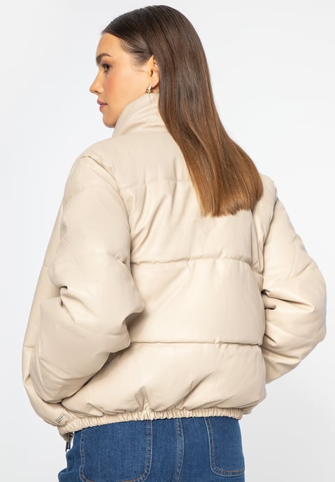 Wittchen Damen-PUFFjacke aus Kunstleder, hellbeige - Image 3