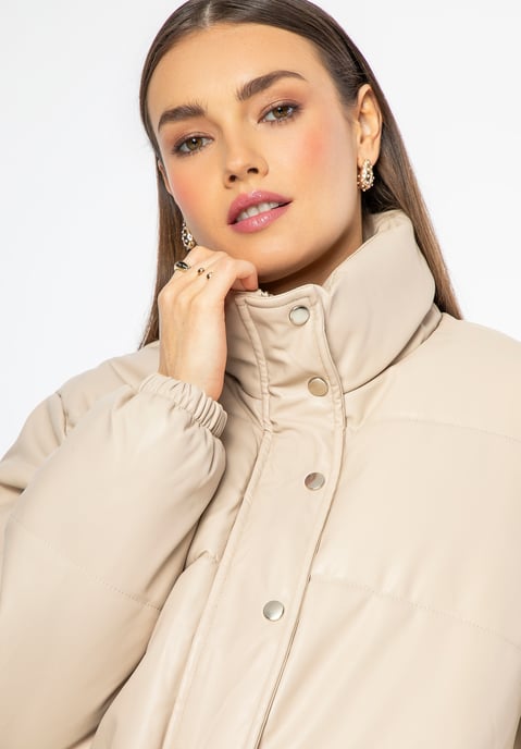 Wittchen Damen-PUFFjacke aus Kunstleder, hellbeige - Image 4