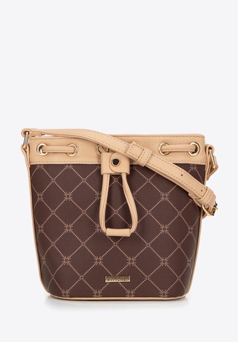 Wittchen Damen-Beuteltasche aus monogrammiertem Öko-Leder, Braun - Image 1