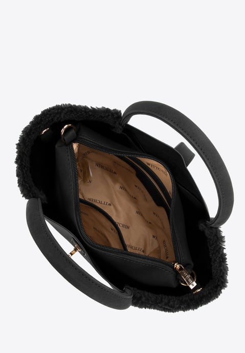 Wittchen Damenkoffer aus schwarzem Öko-Leder und Fell - Image 3