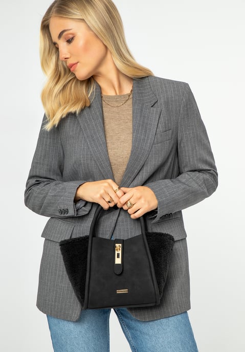 Wittchen Damenkoffer aus schwarzem Öko-Leder und Fell - Image 6