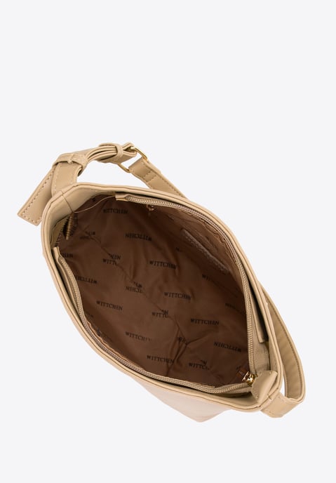 Wittchen Damenhandtasche mit geprägtem Logo, beige, Öko-Leder - Image 4