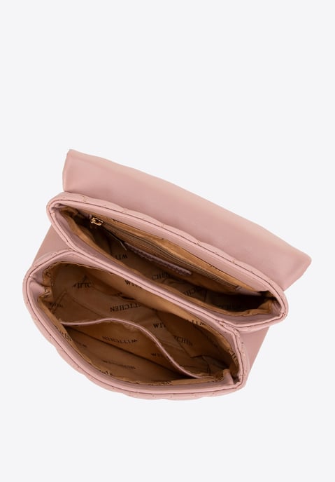 Wittchen Mini-Handtasche für Damen, gesteppt mit Herzen, rosa Öko-Leder - Image 3