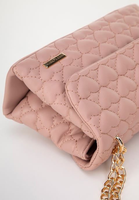 Wittchen Mini-Handtasche für Damen, gesteppt mit Herzen, rosa Öko-Leder - Image 4
