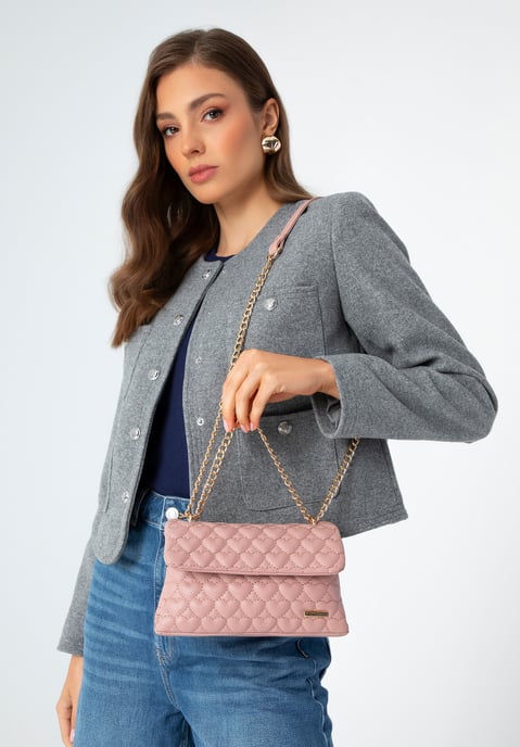 Wittchen Mini-Handtasche für Damen, gesteppt mit Herzen, rosa Öko-Leder - Image 5