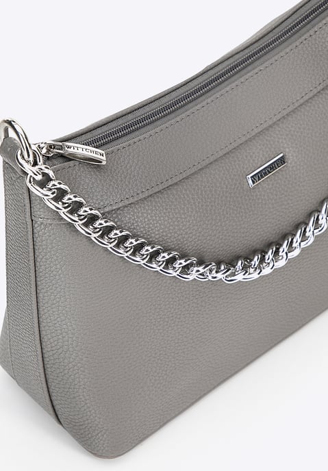 Wittchen Damen-Schultertasche aus grauem und silbernem Öko-Leder - Image 6