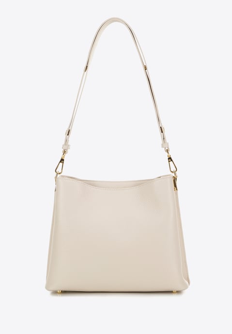 Wittchen Damen-Schultertasche aus Leder mit Schnalle, cremefarben - Image 4
