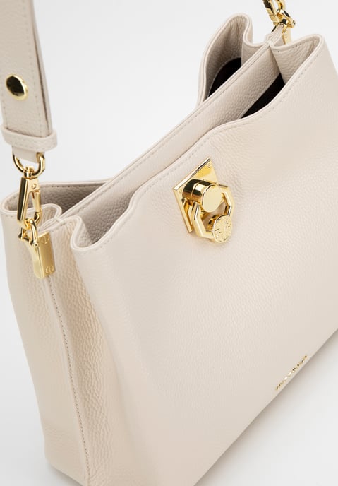 Wittchen Damen-Schultertasche aus Leder mit Schnalle, cremefarben - Image 6