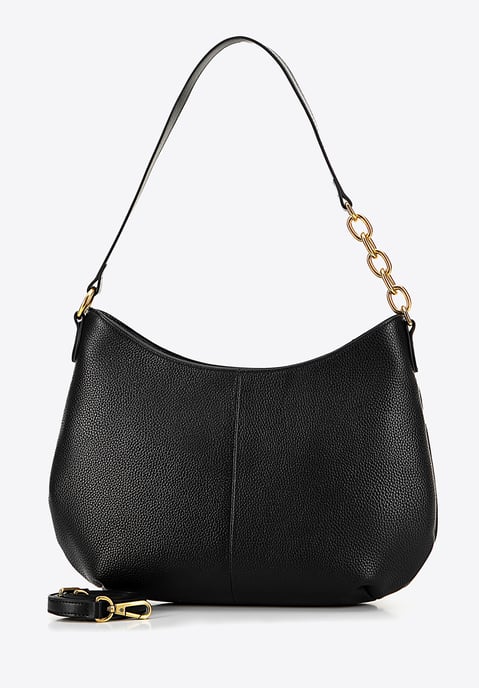 Wittchen Damen-Schultertasche aus Leder mit Kette, Schwarz, Naturleder - Image 3