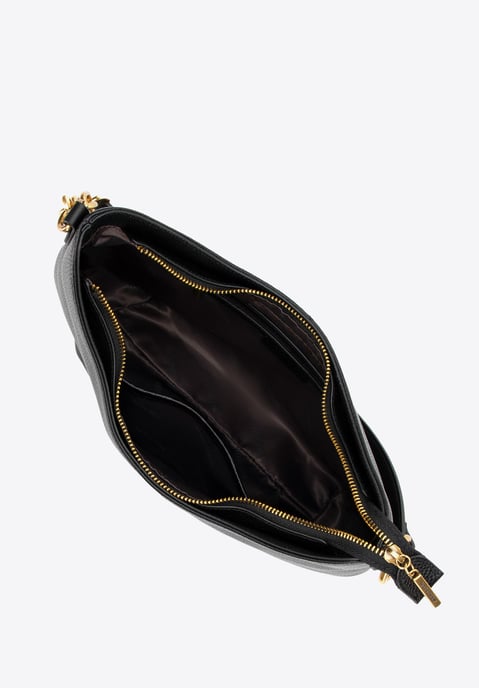 Wittchen Damen-Schultertasche aus Leder mit Kette, Schwarz, Naturleder - Image 4