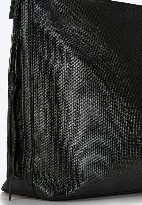 Wittchen Damenhandtasche, Tasche aus Öko-Leder, glänzend schwarz - Image 3
