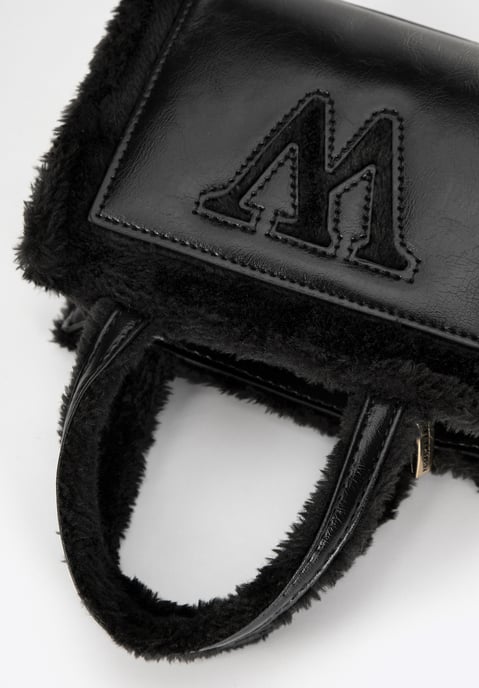 Wittchen Damenkoffer aus Öko-Leder mit Pelzbesatz, schwarz - Image 3