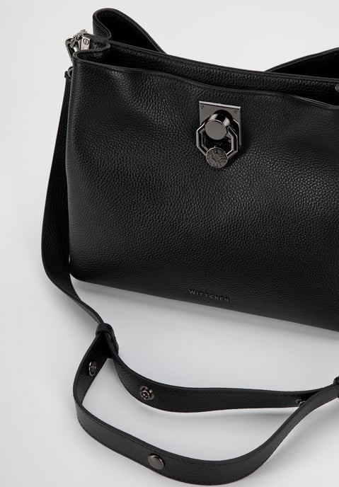 Wittchen Damen-Schultertasche aus Leder mit Schnalle, schwarz und graphitfarben - Image 5