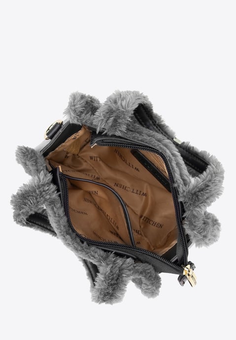 Wittchen Damen-Koffer aus Öko-Leder mit Pelzbesatz, grau - Image 2