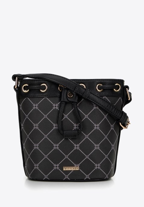 Wittchen Damen-Beuteltasche aus Öko-Leder mit Monogramm, Schwarz - Image 1