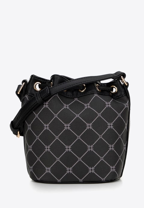 Wittchen Damen-Beuteltasche aus Öko-Leder mit Monogramm, Schwarz - Image 2