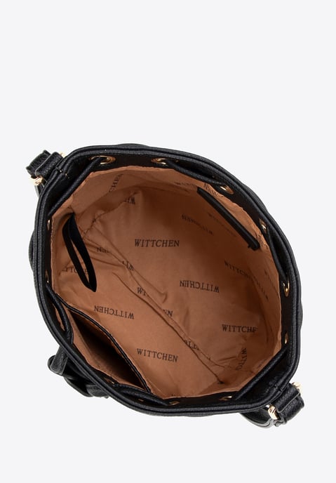 Wittchen Damen-Beuteltasche aus Öko-Leder mit Monogramm, Schwarz - Image 3