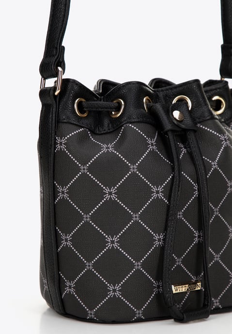 Wittchen Damen-Beuteltasche aus Öko-Leder mit Monogramm, Schwarz - Image 4