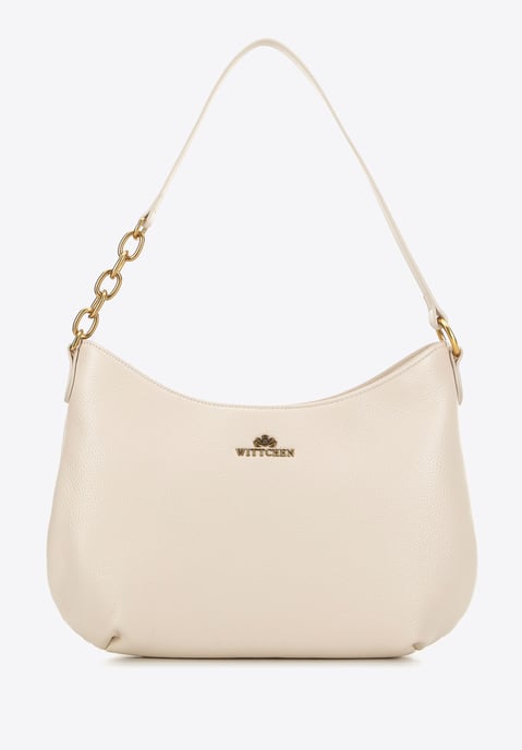Wittchen Damen-Schultertasche aus Leder mit Kette, Creme, Naturleder - Image 2