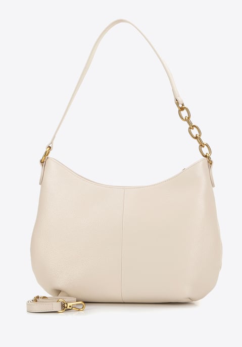 Wittchen Damen-Schultertasche aus Leder mit Kette, Creme, Naturleder - Image 3