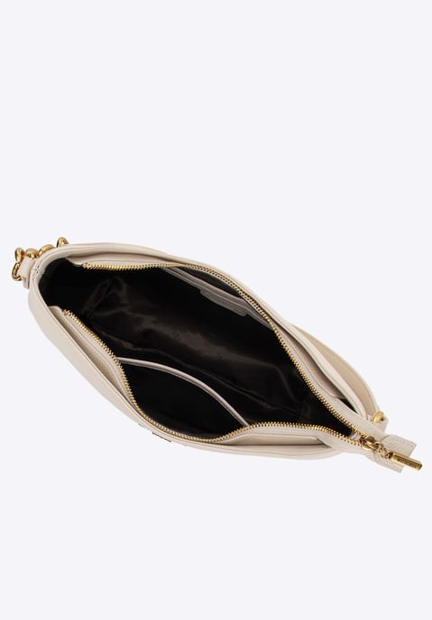Wittchen Damen-Schultertasche aus Leder mit Kette, Creme, Naturleder - Image 4