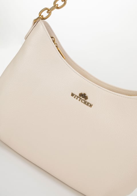 Wittchen Damen-Schultertasche aus Leder mit Kette, Creme, Naturleder - Image 5