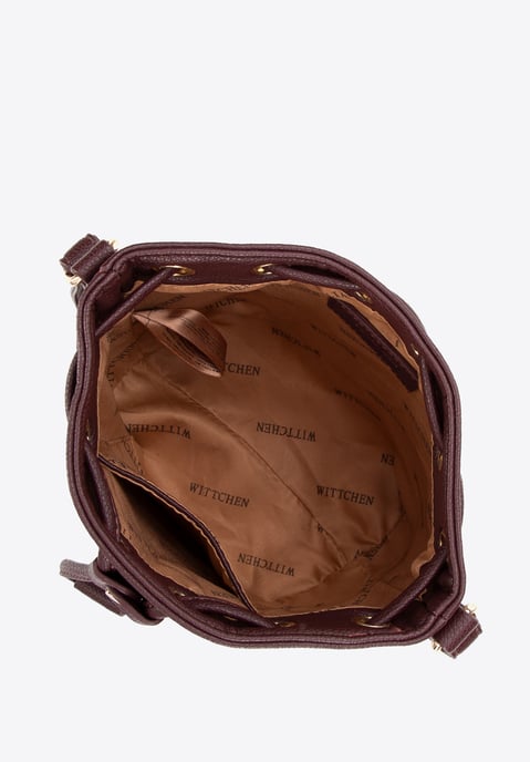 Wittchen Damen-Beuteltasche aus Öko-Leder mit Monogramm in Grau und Burgunderrot - Image 3