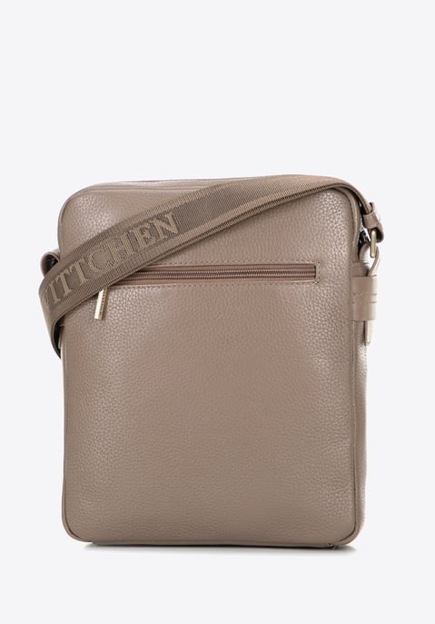 Wittchen Herren-Umhängetasche aus Leder mit zwei Texturen in Taupe, Naturleder - Image 3