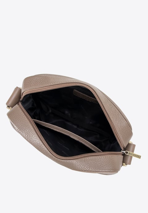 Wittchen Herren-Umhängetasche aus Leder mit zwei Texturen in Taupe, Naturleder - Image 4