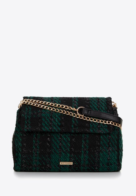 Wittchen Damen Bouclé Messenger Bag aus schwarzem und grünem Polyester - Image 2
