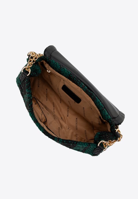 Wittchen Damen Bouclé Messenger Bag aus schwarzem und grünem Polyester - Image 3