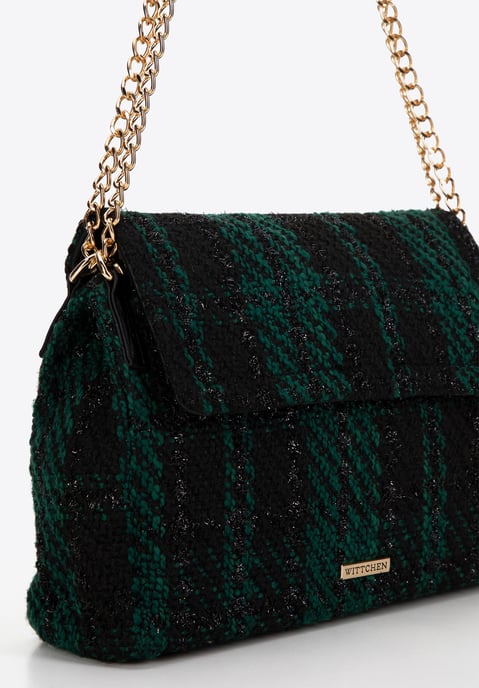 Wittchen Damen Bouclé Messenger Bag aus schwarzem und grünem Polyester - Image 4