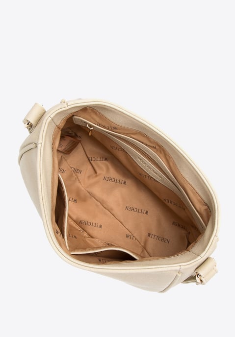 Wittchen Damen-Umhängetasche mit Kunstfell, Grau-Beige, Öko-Leder - Image 2