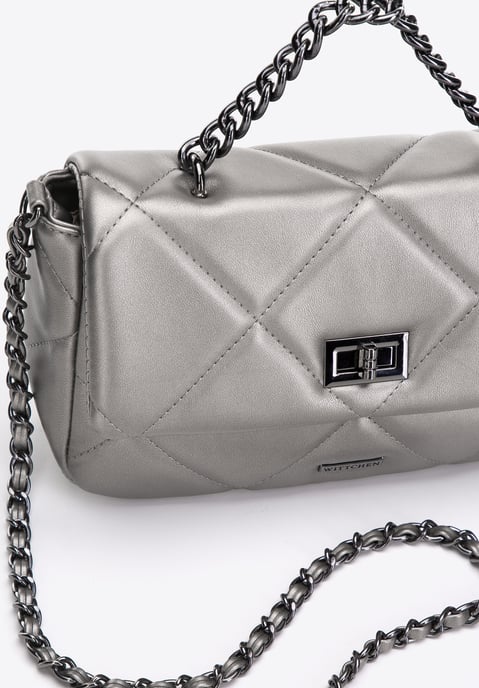 Wittchen Damenhandtasche, gesteppt mit Quadraten an einer Kette, klein - Image 3