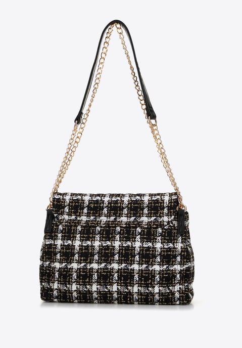 Wittchen Damen Bouclé Messenger Bag aus schwarzem und weißem Polyester - Image 2
