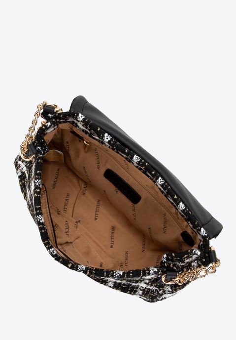Wittchen Damen Bouclé Messenger Bag aus schwarzem und weißem Polyester - Image 3