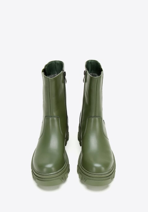 Wittchen Damen-Plateau-Stiefel aus Leder, Grün, Naturleder - Image 2